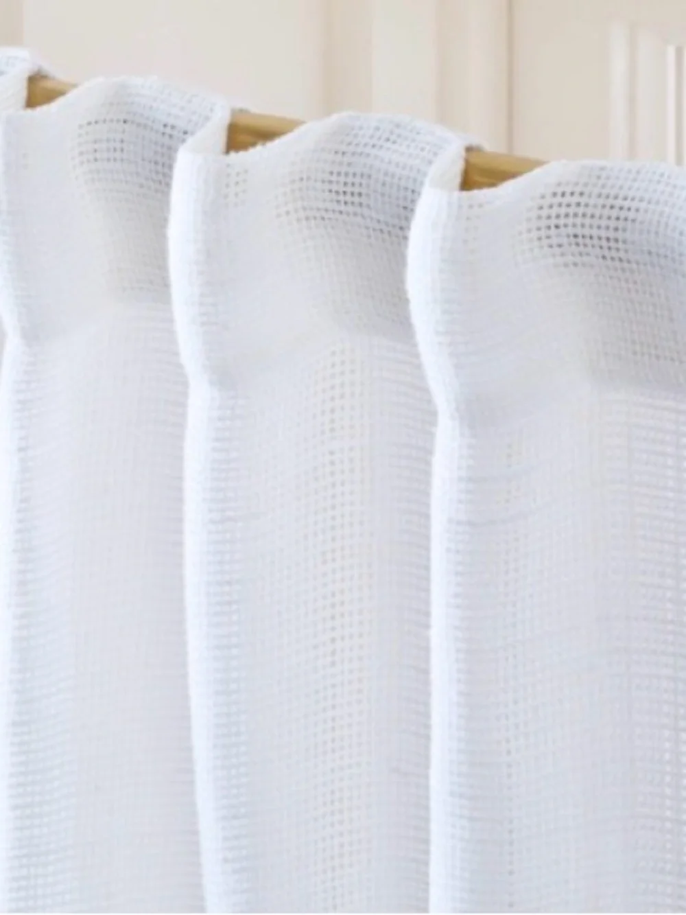 Set of 2 CB2 Lua Bright White Open Weave Sheer Linen Curtains 48x120 NIB